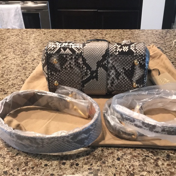 Sold NWT Burberry Python Buckle Handbag - Picture 6 of 8